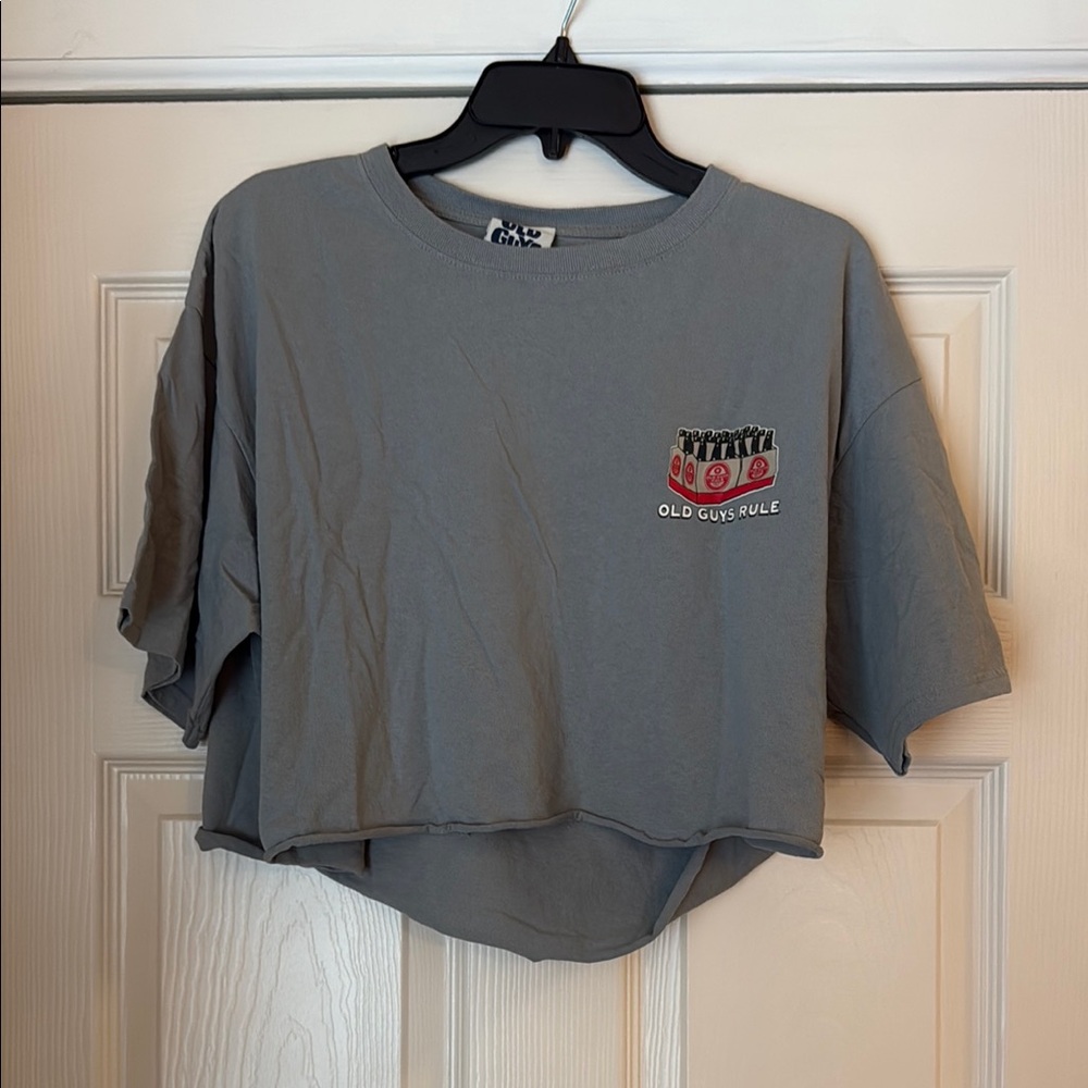 Gray Graphic Crop Top